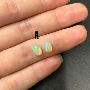 Certified Ethiopian <b>Opal</b> Loose Gemstones Natural Oval Cabochon 6x4mm 7x5mm 8x6mm 9x7mm Sizes October Birthstone - Product Image 4
