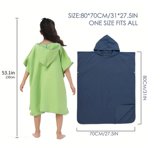 <span class=keywords><strong>Poncho</strong></span> de plage en microfibre sans sable pour enfants, robe de plage à rayures, serviette de bain en gros - Product Image 2
