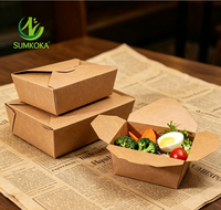 Boîte à repas écologique pour la restauration rapide SUMKOKA BPI Factory, emballage alimentaire en papier kraft à emporter