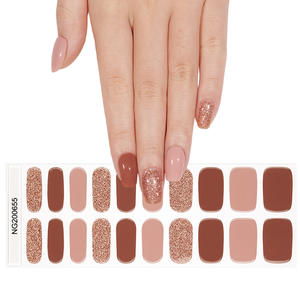 เจลทาเล็บลายตาแมว ขายดี ปราศจากสาร HEMA สติ๊กเกอร์ติดเล็บปลอม สีน้ำตาลโคโค่ เจลกึ่งสำเร็จรูป แผ่นเจลติดเล็บ 20 แผ่น - Product Image 5