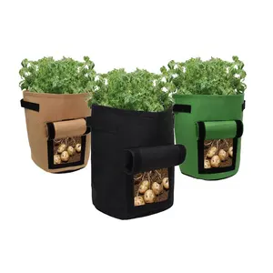 Bolsas biodegradables de fieltro para cultivo de plantas, para jardín, patatas, tomate