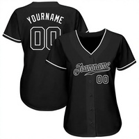 Maillot de baseball personnalisé avec logo, impression par transfert thermique direct de haute qualité, motif 3D, grande taille, noir uni, été, manches courtes
