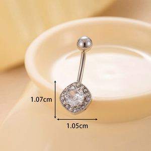 Precio de fábrica: Anillo de ombligo de circonita de acero inoxidable con colgante de mariposa, joyería corporal sexy para mujer - Product Image 4