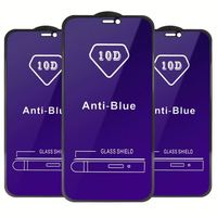 Protecteur d'écran en verre trempé anti-lumière bleue 10D pour iPhone 17 Air 16 15 14 13 12 Pro Max Plus Mini 11 X Xs Xr 8 7 SE2