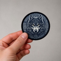 Écusson tissé personnalisé Tête de loup nordique, style tactique, badge moral, patch en tissu auto-agrippant pour sacs, uniformes et équipements