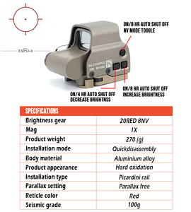 Vista punto rosso 558 e G33 3X lente d'ingrandimento Combo con funzione NV puntino rosso con funzione di visione notturna del pulsante di interruttore della luce IR - Product Image 6