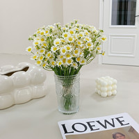 Bouquet de marguerites artificielles en soie de 27 cm pour décoration de mariage, style jardin, centres de table