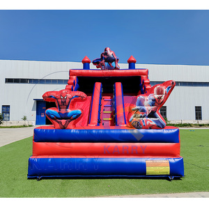 Casa Inflable con Tobogán Doble con Temática de Superhéroes <span class=keywords><strong>para</strong></span> Niños, Ideal <span class=keywords><strong>para</strong></span> Fiestas de Cumpleaños en el Patio Trasero y Eventos de Verano - Product Image 1