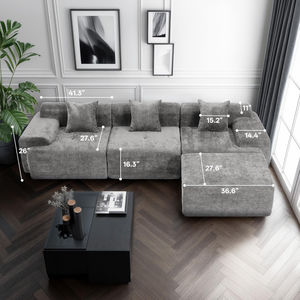 Sofá Cama Moderno de Tela de Tres Plazas con Respaldo Bajo, Compresión al Vacío, Ecológico, para Sala de Estar o Apartamento - Product Image 5