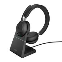 Auriculares Inalámbricos Estéreo Jabra Evolve2 65 Negros, Certificados para MS Teams, Auriculares Bluetooth con Busylight y ANC para Oficina