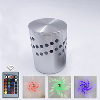 Lampe de nuit unique à télécommande RGB 3W, forme de fleur à cinq pétales, lampe murale LED pour décoration intérieure, hôtel et salon