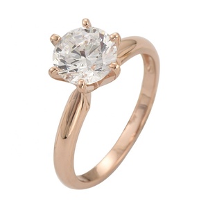 अनुकूलित 14k गुलाब सफेद पीले ठोस सोना <span class=keywords><strong>14kt</strong></span> रिंग सोलिटेयर मोइससानाइट क्यूज़ सुरुचिपूर्ण डिजाइन के साथ गहने - Product Image 4