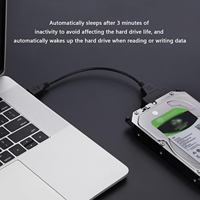 Cable adaptador SATA a USB 3.0 tipo C para disco duro externo de 2,5" y 3,5" con fuente de alimentación UASP.
