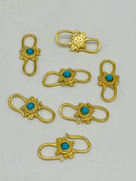 Nouvelle conception de mode 2026, fermoirs et crochets en cuivre bon marché, micro-pavé, plaqué or, turquoise synthétique, accessoires pour la fabrication de bijoux