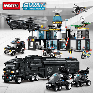 Woma 40 pièces Blocs de construction en plastique ABS DIY Jouet SWAT pour modèles de voitures de <span class=keywords><strong>police</strong></span> et d'avions militaires unisexes à l'échelle 1:1 - Product Image 1