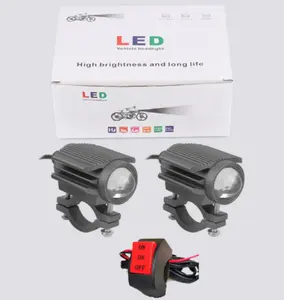 Led headlights spot light one pair two pcs motorcycle fog lights with one switch controller