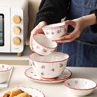 Vaisselle en mélamine écologique de style français, assiettes plates pour soupes, légumes, riz et pâtisseries, saladier Ulim