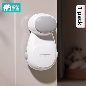 Tope de puerta de bambú antipellizco automático <span class=keywords><strong>Bloqueador</strong></span> de puerta seguro para bebés con dispositivo anticolisión Clip de hueco de puerta para niños - Product Image 6