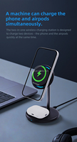 25W 2-in-1 Magnetische Kabellose Ladestation mit Eingebautem Kühlventilator Aluminium-Halterung für iPhone, für AirPods