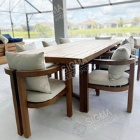 Mobilier d'extérieur moderne Chaises de table à manger de luxe amovibles et personnalisables Table à thé Table à manger en teck