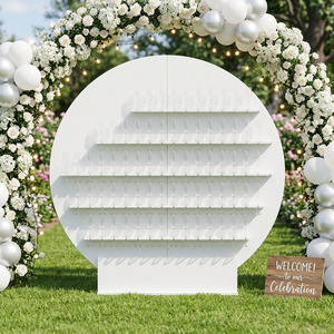 Support de champagne rond blanc en acrylique pour cérémonie de mariage, événements, fournitures de fête de mariage, support de champagne mural - Product Image 1