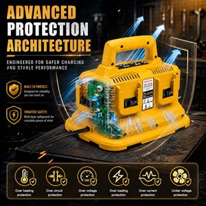 เครื่องชาร์จแบตเตอรี่แบบเร็ว 6 พอร์ต 4A สำหรับแบตเตอรี่ลิเธียม DeWalt 20V 21V แท่นชาร์จเร็วแบบหลายช่องสำหรับเครื่องมือไฟฟ้า - Product Image 6