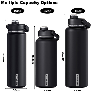 Borraccia Termica FAYREN <span class=keywords><strong>in</strong></span> <span class=keywords><strong>Acciaio</strong></span> Inossidabile con Borsa per il Trasporto 24/32/40oz, Thermos Antigoccia per Sport ed Escursionismo - Product Image 3