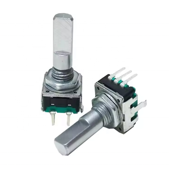 5pcs 360 Degree EC12 Rotary Encodeer RE12 Audio Encoder Coding 5pin 24 Position With Push Button Switch and Teeth Handle 20mm