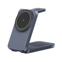 Nouveau chargeur sans fil magnétique pliable, station de charge 3 en 1 pour iPhone, support de charge magnétique rapide pour Galaxy, iWatch, Airpods