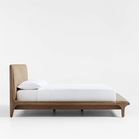 Meubles de chambre à coucher en bois massif brun au design moderne, cadre de lit de luxe avec un style simple, lits en bois de haute qualité