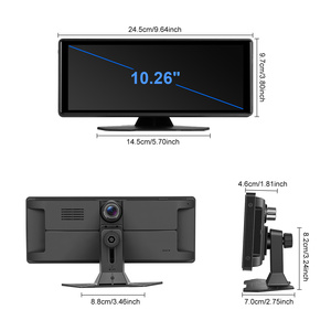 Podofo Cámara para Coche Inalámbrica Portátil de 10.26'' con CarPlay y Android Auto, Rotación de 180°, Lente Dual 4K, para Autos y Camiones + Cámara HD de 4 Pines OEM - Product Image 5