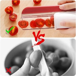 Non Stick Tomato Slicer Grape Cherry <b>Cutter</b> Manual Fruit <b>Vegetable</b> Dicer Rust Proof Blades Easy Clean Salad Prep Kitchen Gadget - Product Image 4