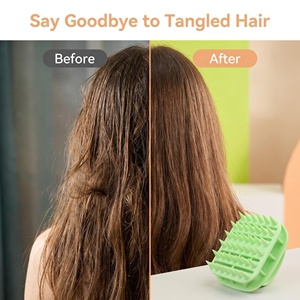 Brosse à shampooing en silicone antidérapante, masseur de cuir chevelu, nettoyage en profondeur, démêlage, soin des cheveux secs et humides, brosse de douche exfoliante pour cheveux, OEM ODM - Product Image 2
