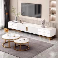 Ensemble moderne de meuble TV et table basse en bois de luxe avec fonction de rangement pour le salon, meubles de maison