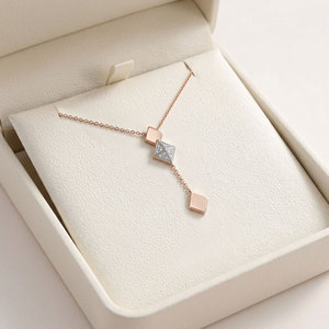 Most Popular Manufacturer Export Fine Jewelry 18K <b>Solid</b> Rose <b>Gold</b> Real Natural Diamonds <b>Pendant</b> Necklace For Women's Gift - Product Image 3