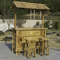 Barres tiki en bambou naturel, meuble d'extérieur, 2 tabouret, bar de plage, nouveauté 2020