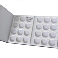 Boîte de rangement et de présentation personnalisable en cuir PU noir et EVA blanc pour 12 à 24 échantillons de verres de lunettes optiques – Vente en gros