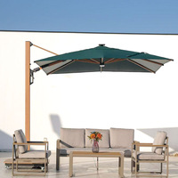 Parasol de jardin autoportant carré de grande taille, à manivelle, rotatif, pour extérieur, patio, mariage, style romain, avec auvent pliant