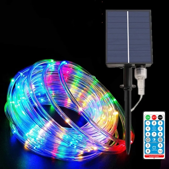 Upgraded Outdoor Fairy Lights Waterproof 20M 200LED RGB Fairy Outdoor String Lights Remote Control Solar Fairy Lights for Garden