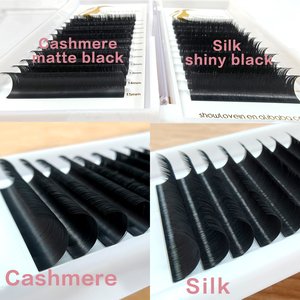 Matte Màu Đen Hàn Quốc Pbt Lụa Cổ Điển Khối Lượng Cashmere Lash Mở Rộng Khay 0.03 05 07Mm Cashmere Lông Mi Mở Rộng Nhà Cung Cấp - Product Image 2