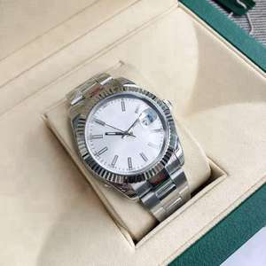 Montres de luxe en acier inoxydable avec calendrier, date automatique, mouvements mécaniques automatiques, boîtier argenté - Product Image 2