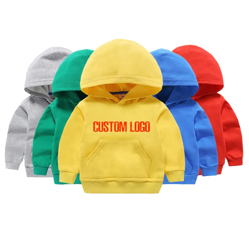 Felpe con cappuccio per bambini autunnali all'ingrosso di alta qualità 100% cotone bambini ragazzo ragazza Logo personalizzato Design Pullover bambini felpa con cappuccio