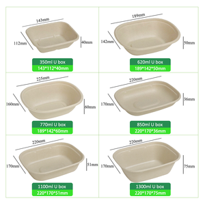 620ml 770ml compostable 100% phân hủy sinh học dùng một lần Takeaway Bộ đồ ăn mía bã mía thực phẩm <span class=keywords><strong>container</strong></span> BPI chứng nhận <span class=keywords><strong>Pet</strong></span> Nắp - Product Image 3