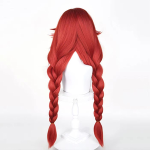 Peluca <span class=keywords><strong>de</strong></span> <span class=keywords><strong>Pelo</strong></span> Sintético <span class=keywords><strong>de</strong></span> Alta Calidad <span class=keywords><strong>con</strong></span> <span class=keywords><strong>Dos</strong></span> <span class=keywords><strong>Trenzas</strong></span>, Resistente al Calor, Color Personalizado, para Disfraces <span class=keywords><strong>de</strong></span> Anime y Halloween - Product Image 4