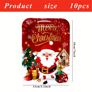 Nuovo Stile 10pz Piatti di Carta Ecologici USA e Getta Tema Buon Natale <span class=keywords><strong>per</strong></span> Torte, Stoviglie <span class=keywords><strong>per</strong></span> Feste e Cene in Famiglia - Product Image 3