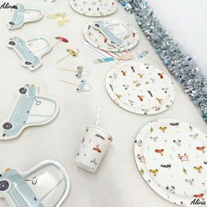 DAMAI - Vajilla Desechable con Temática de Autos para Fiestas de Cumpleaños Infantiles, Platos, Servilletas, Vasos y Pancarta de Papel - Product Image 5