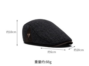 British Style Outdoor Casual Dress Fashion Men Beret Cap Ivy <b>Hat</b> With PU Leather Bill - Product Image 6
