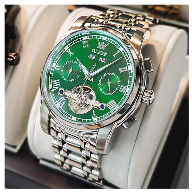 Oem Custom logo  High Quality Automatic Watch  Flywheel Design Sports Fashion Luminous  Skeleton Moon Phase Man Mechanical Watch
