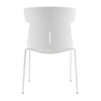 Chaise de salle à manger empilable en plastique avec pieds en tube métallique, dossier ergonomique, pour café, restaurant, bureau, visiteur, formation, chaise d'appoint en plastique