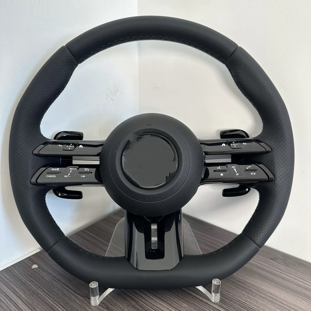 For Mercedes-Benz AMG Nappa Leather Steering Wheel E300 C200L SK Dragonfly Button Assembly Universal